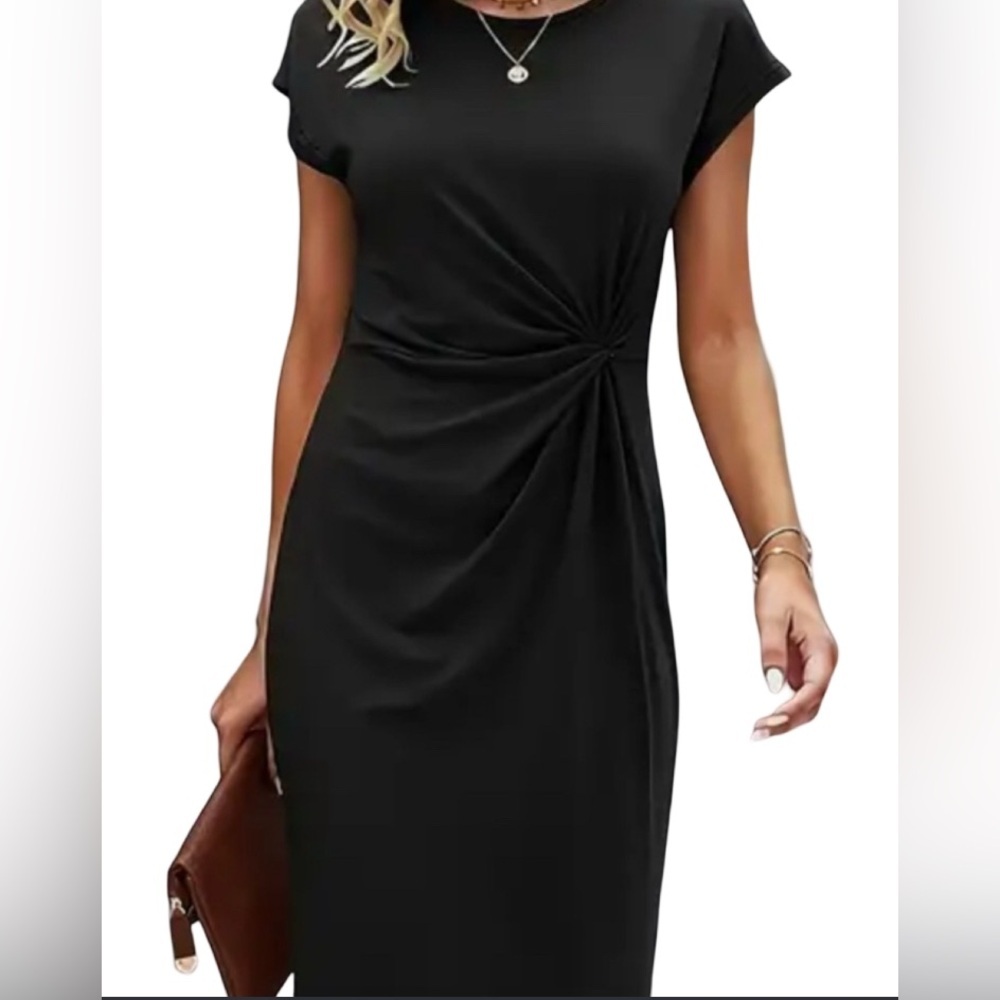 EXPRESS BLACK‎ STRETCH SHORT SLEEVE DRESS SIZE L